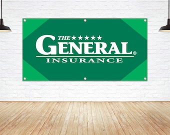 For THE GENERAL INSURANCE Brand Exposure Vinyl Banner Sign Car Vehicle Coverage Office Kiosk Broker Signage Display