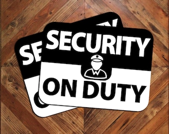Security On Duty Car Magnet Sign (Pair) - Vehicle Door Signage