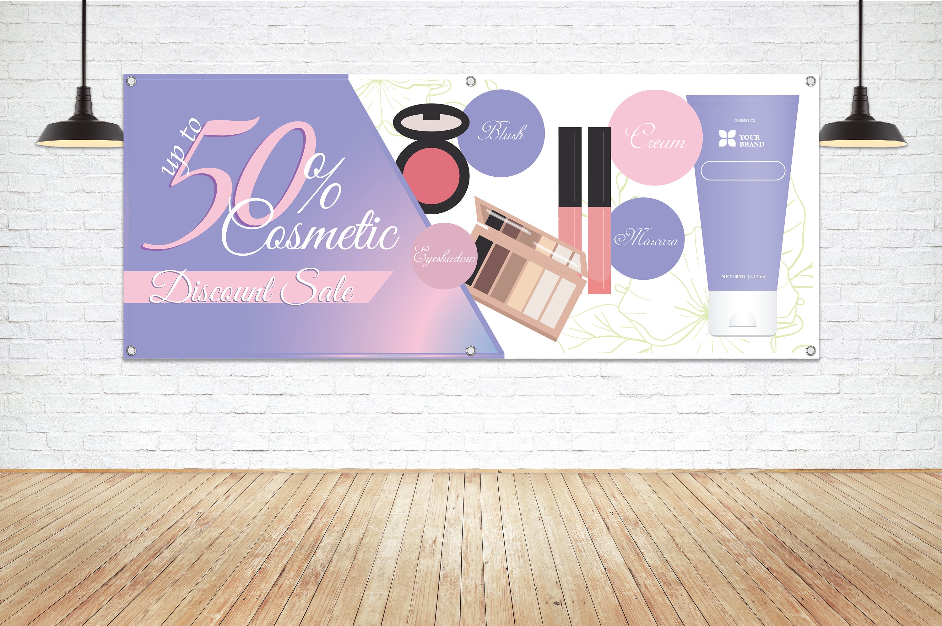 COSMETICS MAKEUP SALE Generic Vinyl Banner Sign Beauty Discount Store Cosmetic Shop Mall Kiosk Canopy Signage Promo Marketing Display Etsy