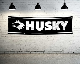 HUSKY Tools Logo Vinyl Banner: Mechanic Man Cave Decor