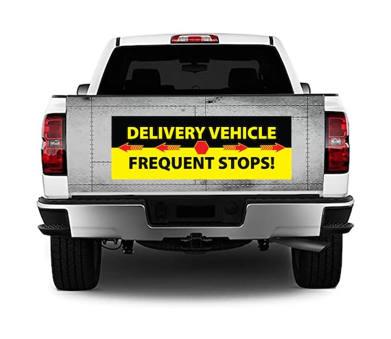 Lot De 3 Aimants Voiture 'Delivery Driver - Frequent Stops' Jaune/Noir – Réfléchissants, Imperméables, Ultra-Résistants Aux Intempéries – Parfaits Pour Porte Et Pare-Chocs