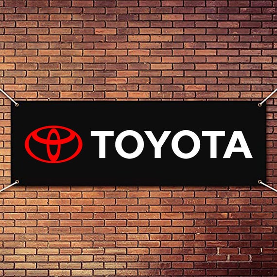 Toyota Logo Vinyl Banner: Branding, Mechanic Shop, Garage, Man 