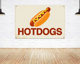 Hotdogs Vinyl Banner: Food Vendor Sign