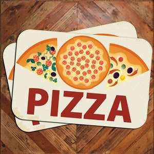 Pair of PIZZA Generic Vehicle Car Van Door Magnet Signs Street Fast Food Festival Cart Truck Vendor Concession Magnetic Travel Go Signage