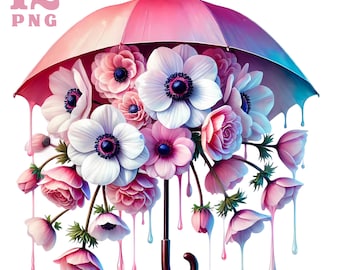 Wiosna clipart Wiosna kwiatowy clipart Kwiatowy parasol png Witaj wiosno Witaj wiosno Akwarela wiosna Kwiaty clipart Kwiatowy parasol