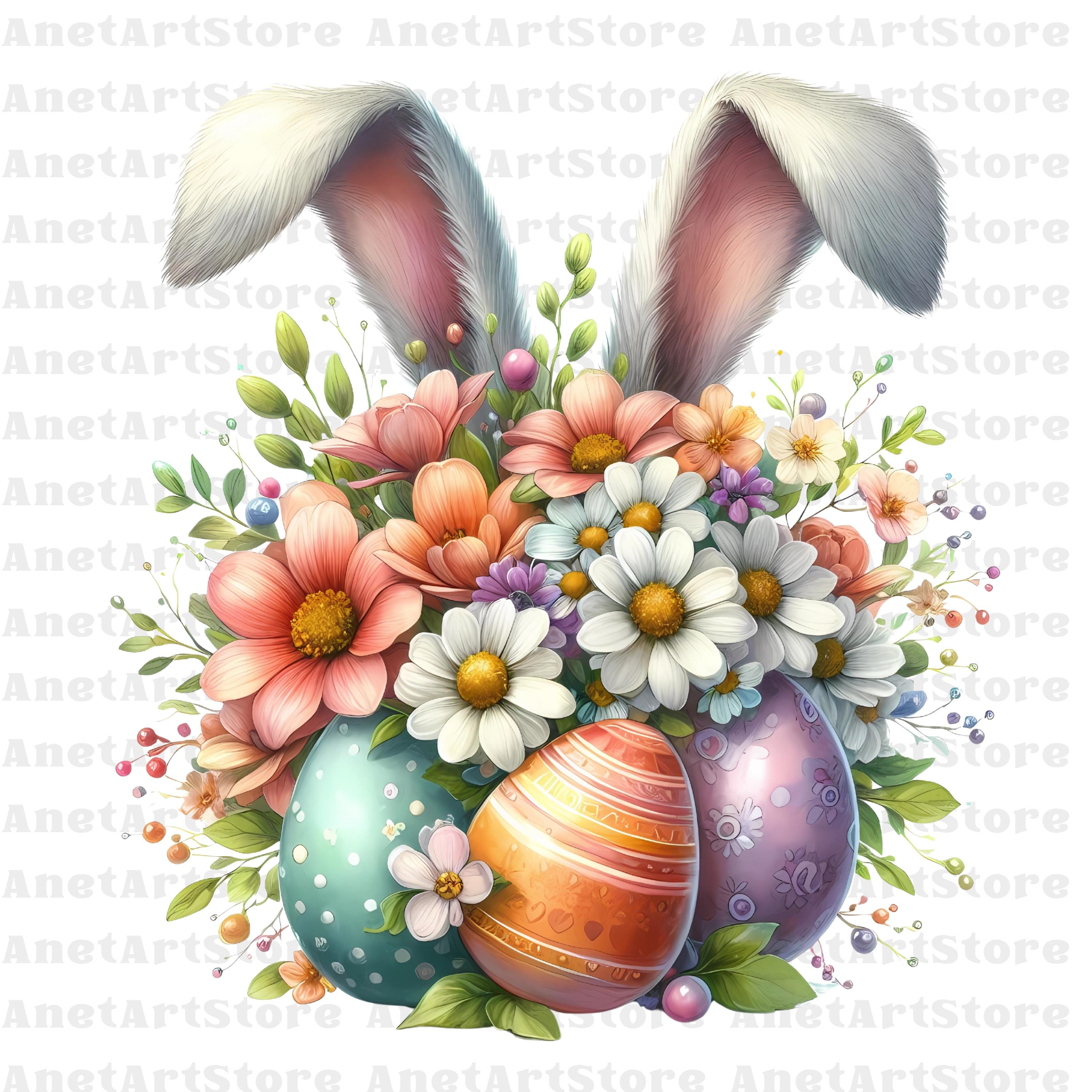イースターバニーのクリップアート、イースターエッグのクリップアート