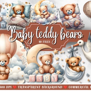 Teddy bears sublimation, cute baby bears png, bedroom clip art, bears in pyjamas, Sublimation design download, Digital design