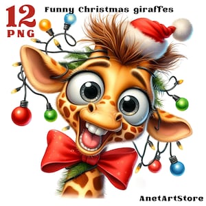 Giraffe Clipart, Giraffen Clipart, lustige Giraffe png, Weihnachtsgiraffe, Weihnachtscliparts, Niedliche Giraffe Clipart, fröhliche Giraffe Clipart