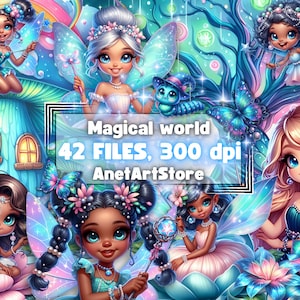 Fairy clipart, Fairies clipart, Fairy png, Fairy tale clipart, Fairy clip art, Fantasy, Wall Art Decor, Birthday clipart, sublimation design