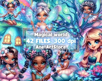 Fairy clipart, Fairies clipart, Fairy png, Fairy tale clipart, Fairy clip art, Fantasy, Wall Art Decor, Birthday clipart, sublimation design