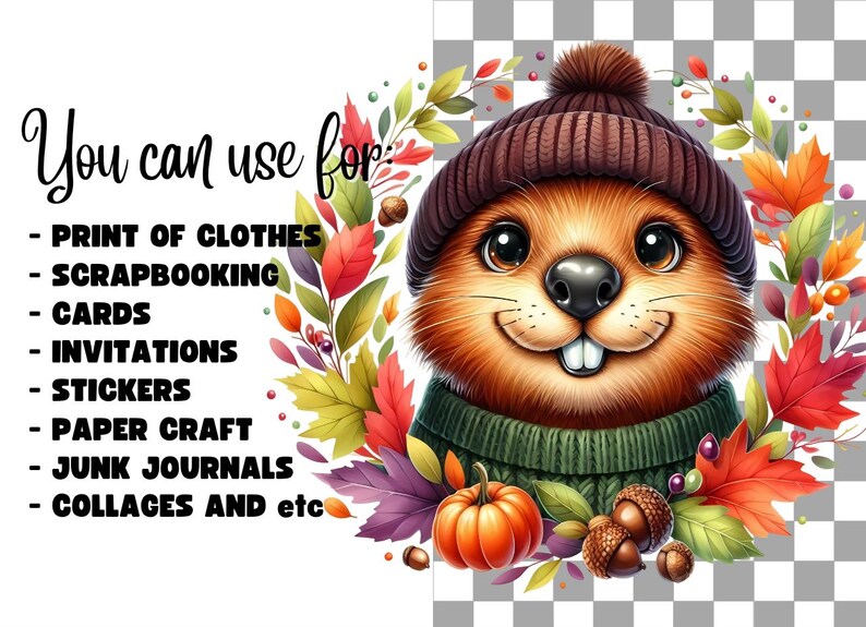 Beaver Clipart, Beavers Clipart, Beaver Png, Autumn Clipart, Fall Clip ...