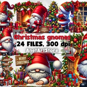 Christmas gnome clipart, Christmas clipart, gnome png, New year gnome, winter clipart, festive clipart, Christmas tree clipart
