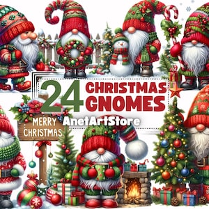 Christmas gnome clipart, Christmas clipart, gnome png, New year gnome, winter clipart, festive clipart, Christmas tree clipart