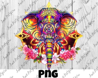 Indian elephant PNG, Sublimation mandala png, abstraction png, digital print, file digital download, Instant Download