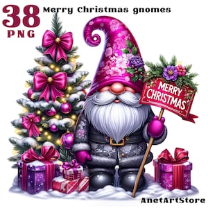 Christmas gnome clipart, Christmas clipart, gnome png, New year gnome, winter clipart, festive clipart, Christmas tree clipart