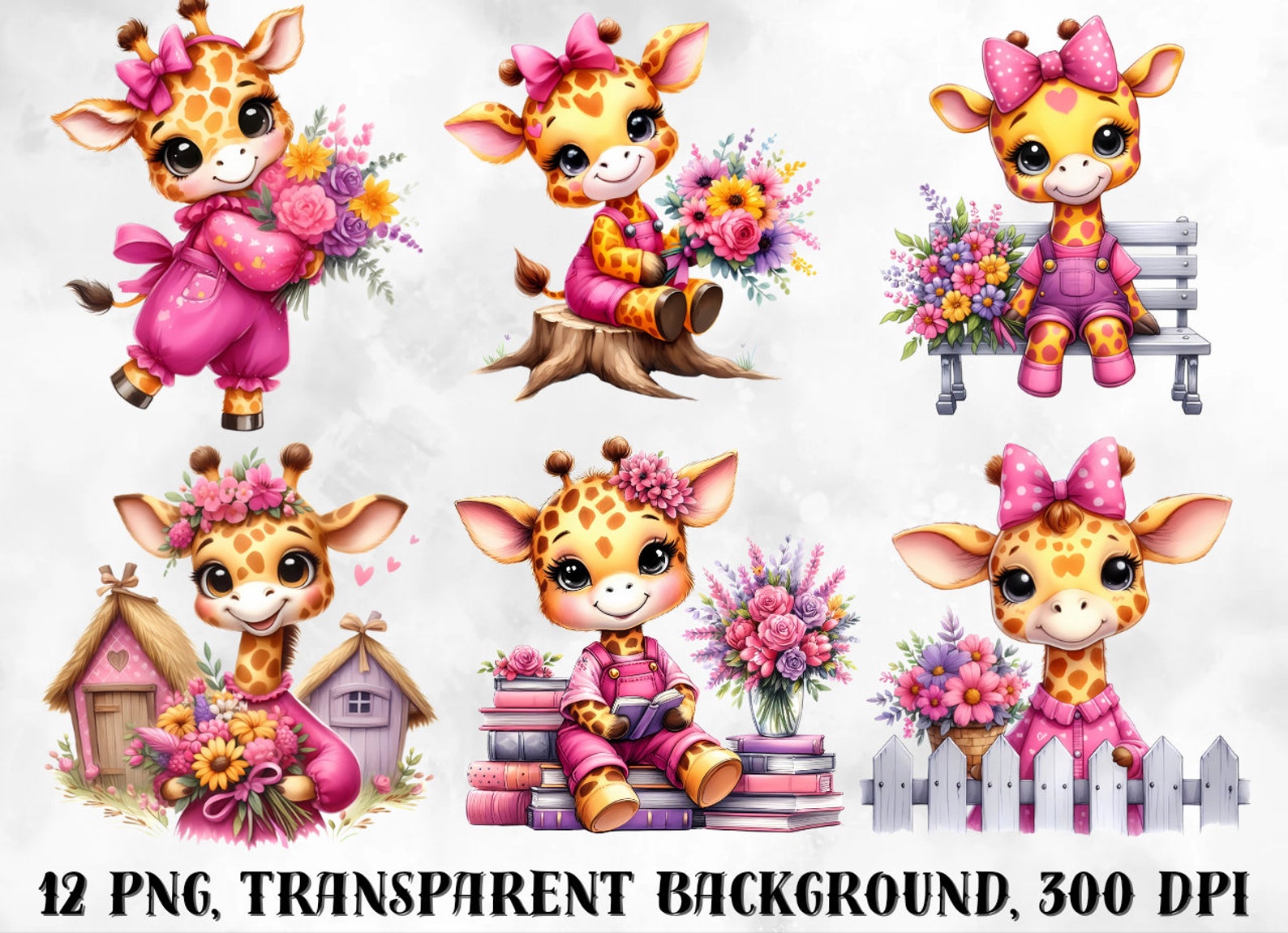 Giraffe Clipart, Spring Png, Mothers Day Clipart, Nursery Clipart ...