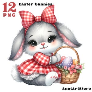 Easter clipart, easter bunny png, easter egg clip art, Easter sublimation, Easter design Cute bunny illustration Easter rabbit clipart
