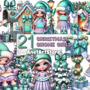 Christmas gnome clipart, Christmas clipart, gnome png, New year gnome, winter clipart winter gnome clipart Christmas tree clipart Gnome girl