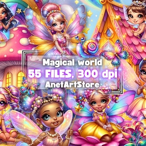 Fairy clipart, Fairies clipart, Fairy png, Fairy tale clipart, Fairy clip art, Fantasy, Wall Art Decor, Birthday clipart, sublimation design