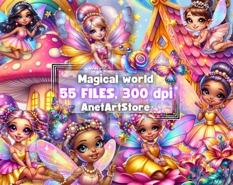 Fairy clipart, Fairies clipart, Fairy png, Fairy tale clipart, Fairy clip art, Fantasy, Wall Art Decor, Birthday clipart, sublimation design
