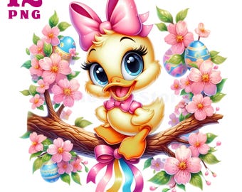 Easter clipart, easter duck png, easter egg clip art, Easter sublimation, Easter design Cute chicken illustration Easter chick clipart