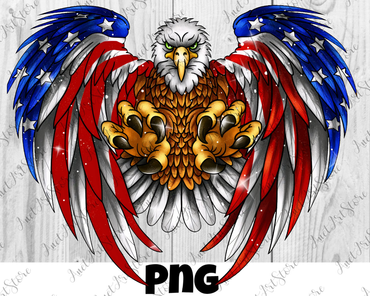 USA Patriotic Eagle PNG clipart, American Eagle png, 4th of July digi…