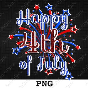 Happy 4th of July PNG, 4th of July USA glitter print, digital print, Sublimation design download, Digital design