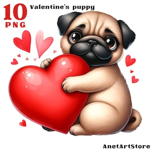 Dog clipart dog sublimation, puppy png, valentine&#39;s day clip art, puppy in love, Sublimation design download, Digital design