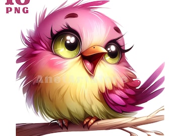 Bird clipart, cute birds clipart, little bird clip art, bird png Sublimation design download, Digital design Baby bird Pastel bird Tiny bird
