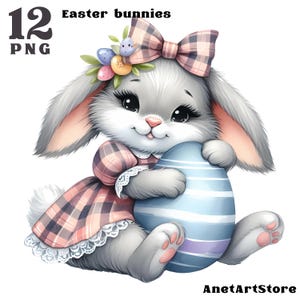 Easter clipart, easter bunny png, easter egg clip art, Easter sublimation, Easter design Cute bunny illustration Easter rabbit clipart
