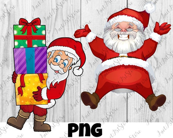 Рождественский Санта PNG Клипарт, Новогодний Декор Цифровая Печать.