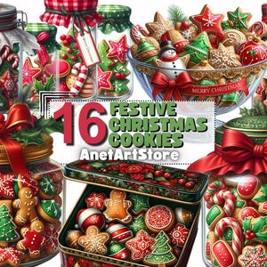 Christmas cookie clipart, Christmas cookies png, Christmas gingerbread Christmas jar with cookies Christmas sweets clipart Christmas baking