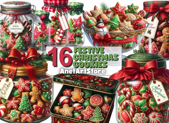 Christmas cookie clipart, Christmas cookies png, Christmas gingerbread Christmas jar with cookies Christmas sweets clipart Christmas baking