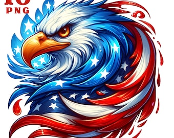USA Patriotic Eagle PNG clipart, American Eagle png, 4th of July digital print, Sublimation design download, Digital design