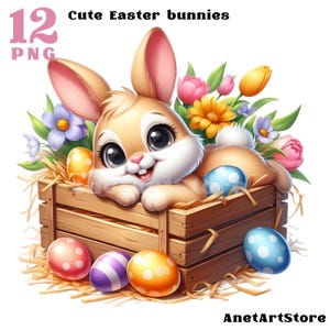 Easter clipart, easter bunny png, easter egg clip art, Easter sublimation, Easter design Cute bunny illustration Easter rabbit clipart