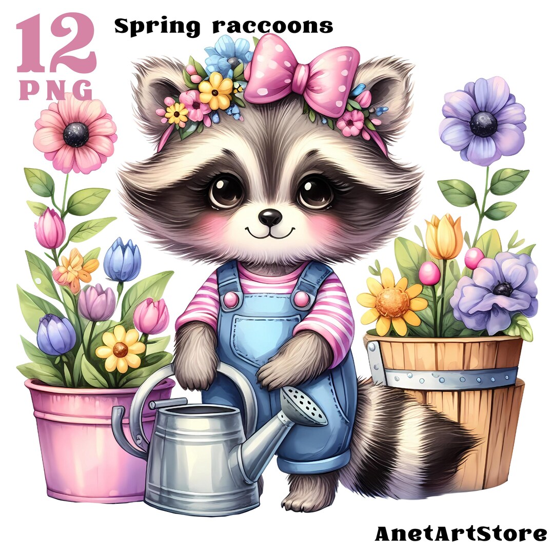 Raccoon Clipart Cute Raccoon Png Coon Clipart Spring Clipart Raccoon ...