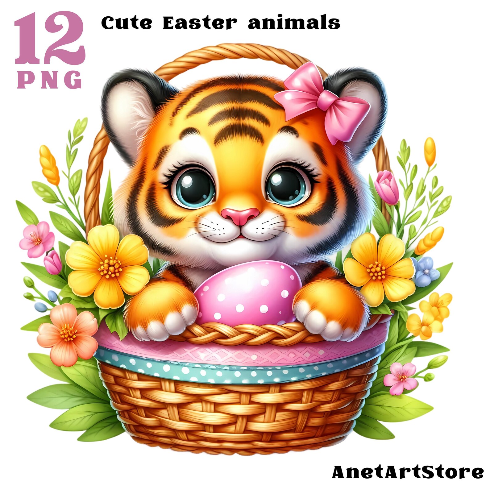 Cute Farm Animals Clipart Easter Clipart Farmhouse Illustration Easter ...