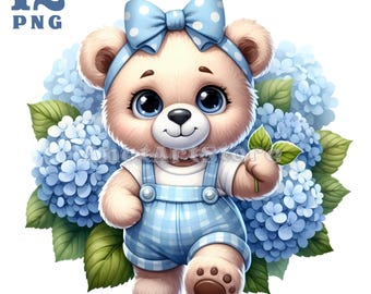 Bear clipart, teddy bear clipart, cute bear png, baby bear clipart, little bear clipart, pastel bear clip art Digital design watercolour png