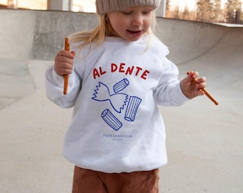 Al Dente Kids Sweatshirt, Pasta lover Kids Shirt, Pasta Kids Shirt, Al dente Shirt, Youth crewneck