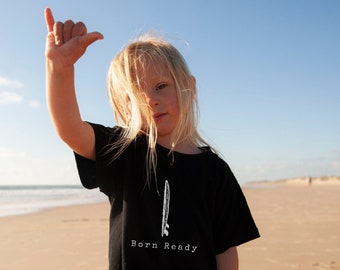 SURF KIDS T-SHIRT, Surfer Kids Shirt, Born Ready T-shirt, Surf Baby, Beach Kids T-shirt, Vacation T-shirt, Surfer Boy, Surfer Girl