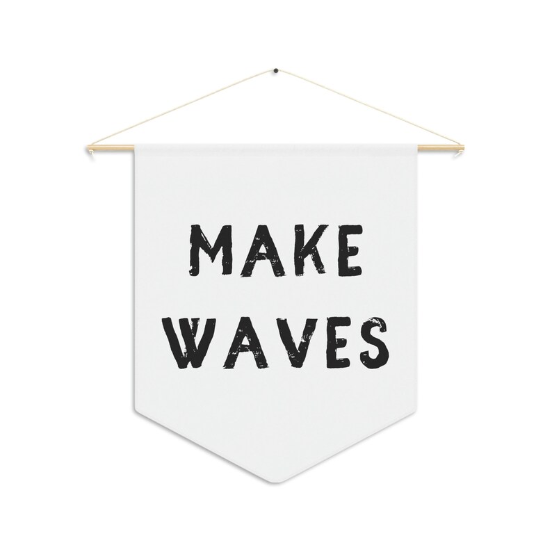 MAKE WAVES Banner, Surf Pennant, Surf Wall Banner, Surf Wall Decor, Surfer Gift, Surf Kids Room, Surf Nursery Decor, Make Waves Wall Flag image 3