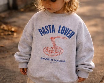 Pasta Lover Kids Sweatshirt, Kids Pasta Jumper, Children's Noodle Pullover, Macaroni Heart Shirt, Italian Cuisine Sweater, Pasta Lover Kids