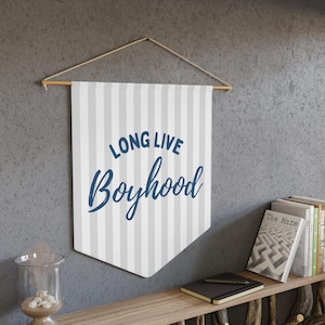 Boyhood Pennant, Kids Room Decor, Boys Nursery Wall Art, Long Live, Gift for Boys, Room Pennant Banner
