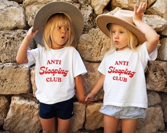 ANTI SLEEPING CLUB Toddler T-Shirt, Anti Sleeping Club Kids Shirt, Cool Toddler T-shirt, Toddler Gift, Sibling T-shirt