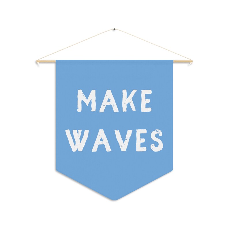 MAKE WAVES Banner, Surf Pennant, Surf Wall Banner, Surf Wall Decor, Surfer Gift, Surf Kids Room, Surf Nursery Decor, Make Waves Wall Flag image 2