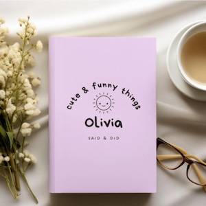 Diario de recuerdos de la infancia: diario de tapa dura, diario con citas para niños, libro de recuerdos, recuerdo para bebés, cuaderno personalizado, diario infantil personalizado