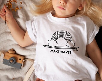 Barn regnbågssurf-t-shirt, Ocean Child Tee