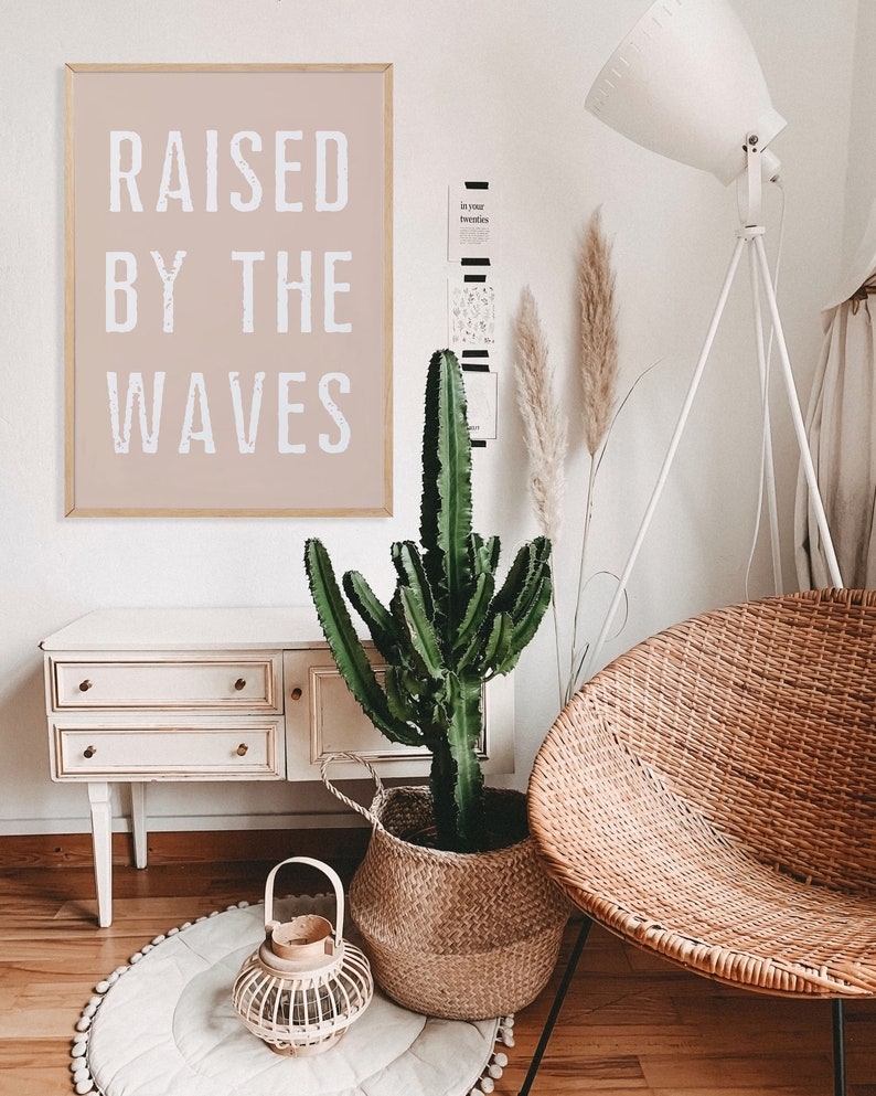 RAISED by THE WAVES Poster, Surf Poster, Surf Wall Decor, Surfer Gift, Surf Nursery Decor, Surf Kids Room Poster image 2