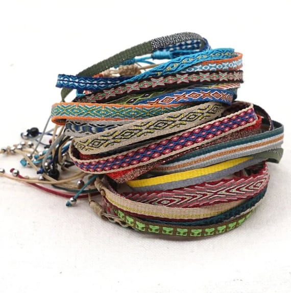 ABL001,Bohemian Weaving Friendship Bracelets for Women Girl Fashion Braided  Handmade Tassels Wrap Boho Adjustable Wristbands