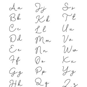 May include: A digital graphic featuring the text "Buchstaben Nr. 12" at the top, followed by the complete English alphabet in both uppercase and lowercase letters. Each letter is presented in a thin, black, cursive script font on a white background.